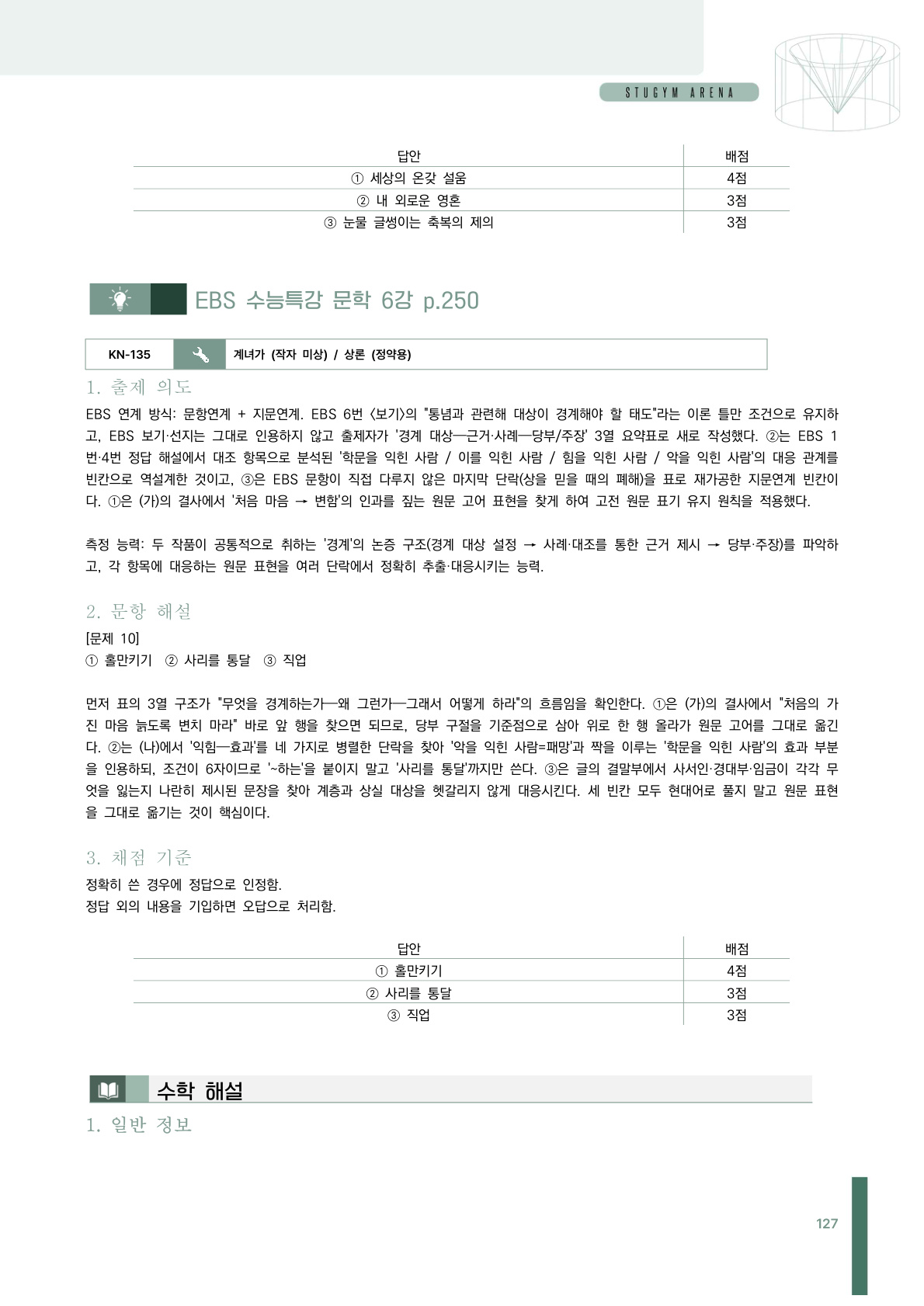 수원대 채점 기준표