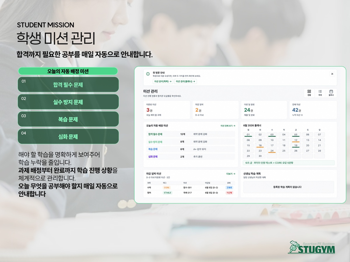 스터짐 트래커 대시보드